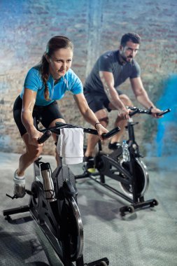 cardio exercise class on  bikes