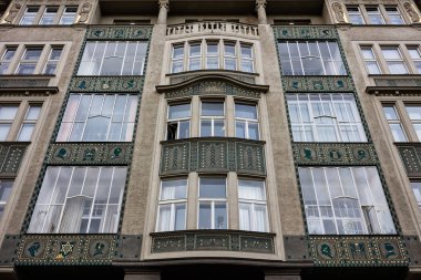 Building with Jewish detail in Prague clipart