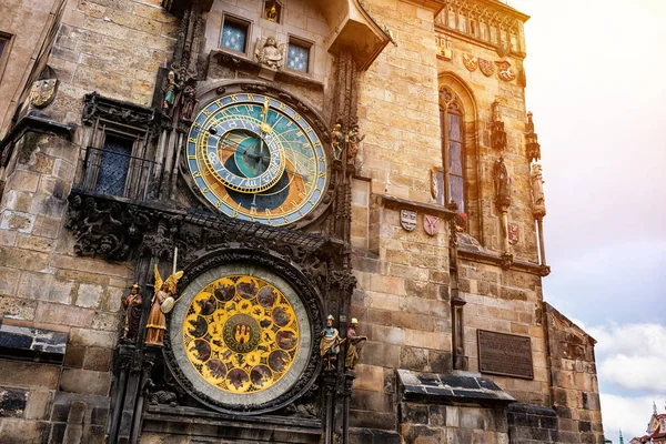 Famous astronomical clock in Prague — Stock Photo, Image
