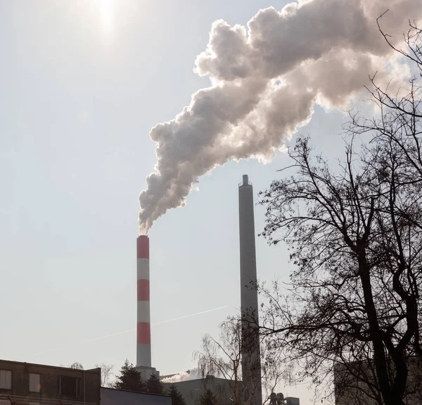 Dichte rook vervuilende lucht — Stockfoto