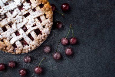 Kiraz, krema şeker ile Amerikan Pastası