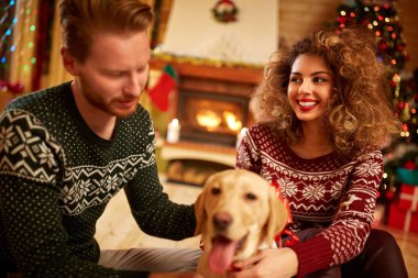 Kadın ve erkek köpekle zevk