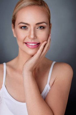 woman with nourished perfect skin clipart