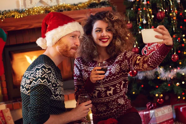 Selfie juntos na véspera de Natal — Fotografia de Stock