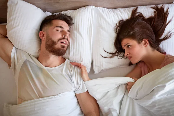 Couple Problem with snoring — Stock Photo, Image