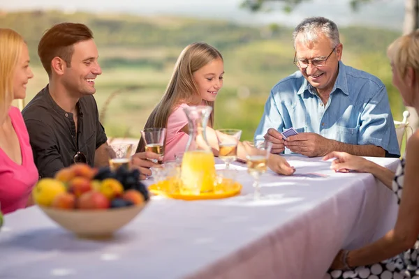 Family playing card — Stock Photo, Image