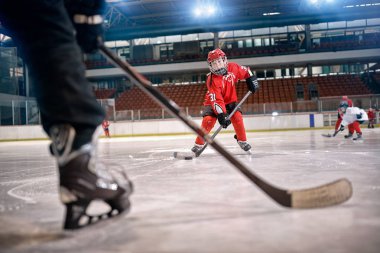 Hokey rink oyuncu eylem, maç