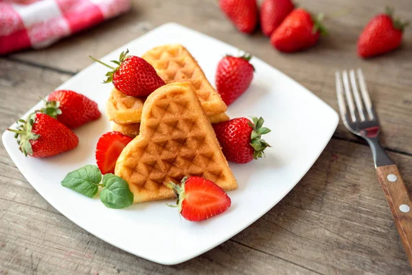 Homemade Belgian waffle — Stock Photo, Image