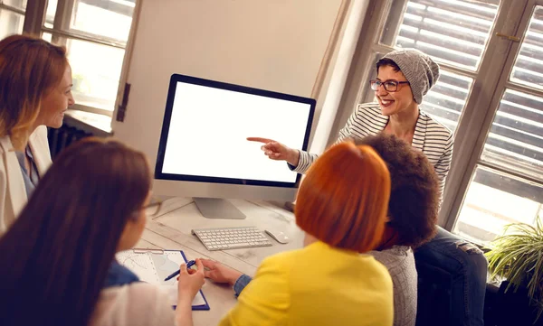 Young group planning project in office — Stock Photo, Image