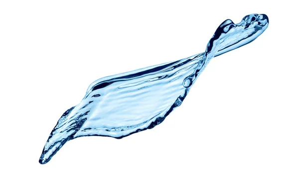 Salpicadura de agua azul sobre fondo blanco — Foto de Stock