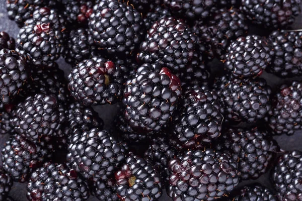 Fechar fresco blackberry no fundo escuro — Fotografia de Stock