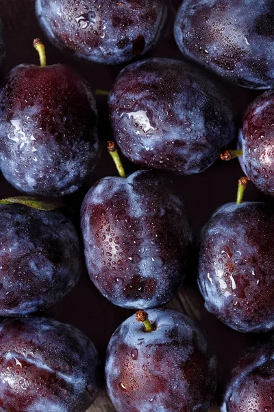 Sfondo prugne dolci fresche — Foto Stock