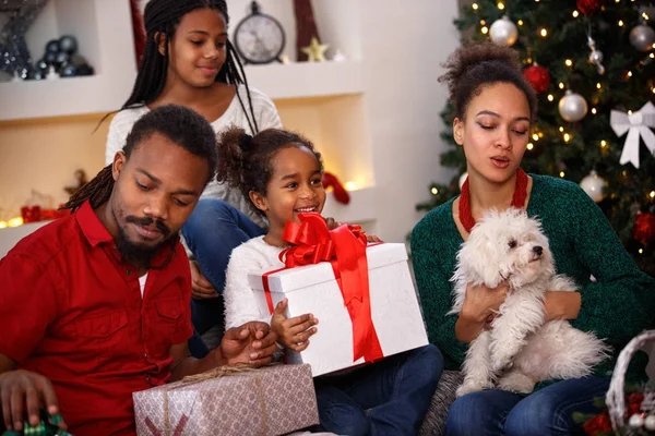 Familienidylle zu Weihnachten — Stockfoto