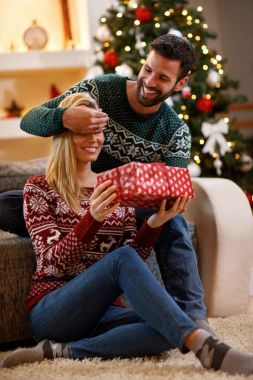 Noel sürpriz büyük bir kutu içinde