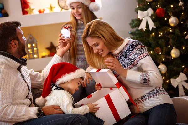 Christmas gift in Christmas eve — Stock Photo, Image