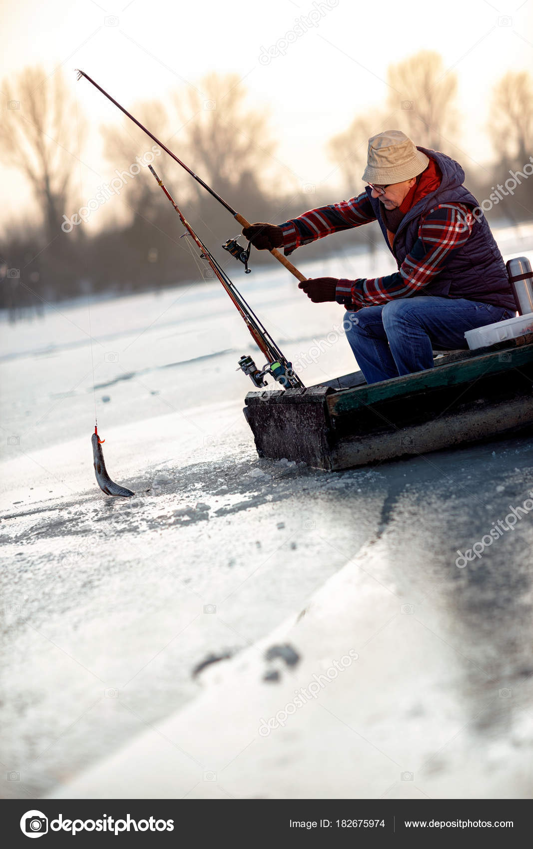 frozen fishing rod