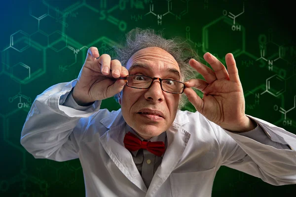 Funny chemistry professor — Stock Photo, Image