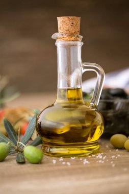 zeytinyağı ve zeytin dalı ahşap tablo