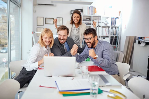 Business Team Success Concept Business People Successfully Completed Work Together — Stock Photo, Image