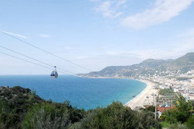 Cleopatras beach Alanya Türkiye'de dağda üzerinden görüntülemek.