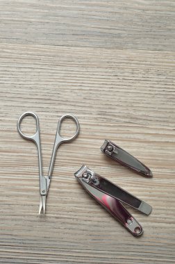 Manikür seti veya ahşap zemin Araçlar