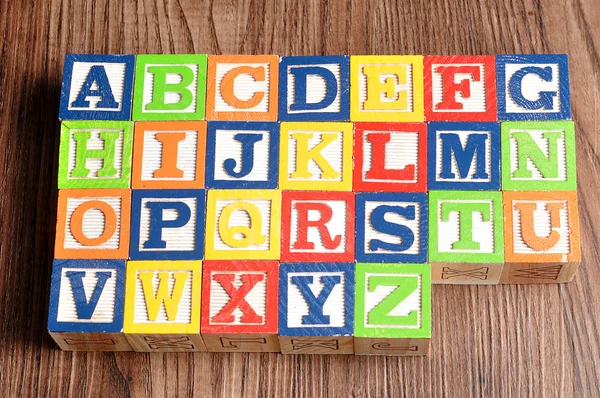 Kolorowy alfabet bloki od A do Z — Zdjęcie stockowe
