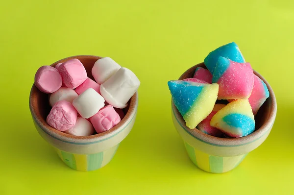 Candy in small containers — Stock Photo, Image