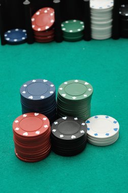 Poker çipleri yığını