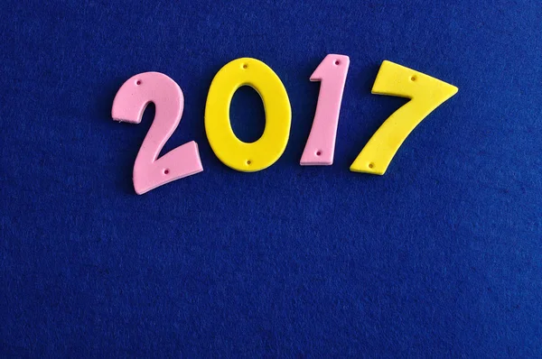 2017 in roze en gele getallen — Stockfoto