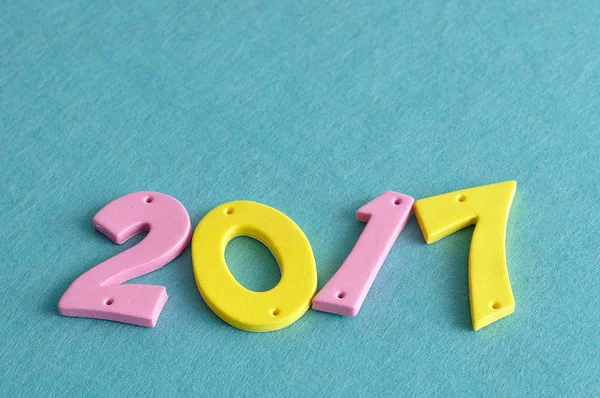 2017 in roze en gele getallen — Stockfoto