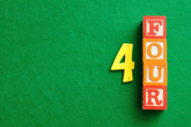 Sayı bir kelime ve bir sayı olarak görüntülenen 4