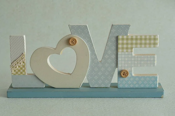 Día de San Valentín. Amor en letras azules —  Fotos de Stock