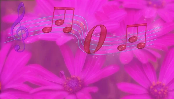 3D illustration. Mom spelled in music notes — Stock Photo, Image