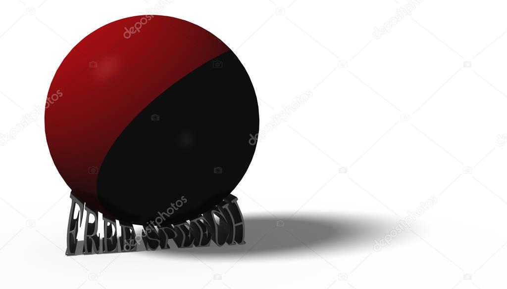  Antifa flag in a ball crushing the words free speech