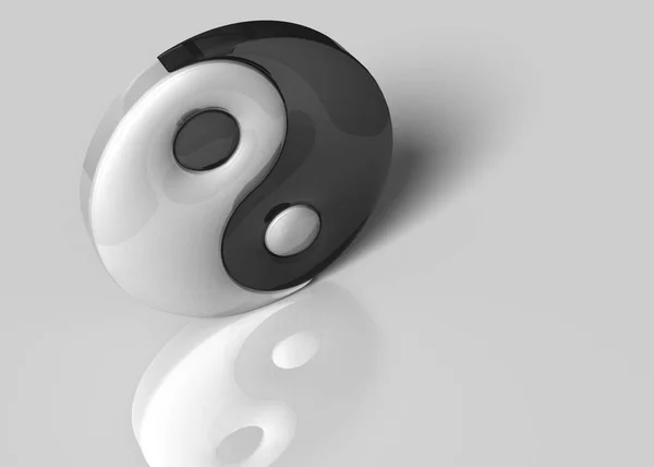 3D Illustration. A yin yang sign on a white background — Stock Photo, Image