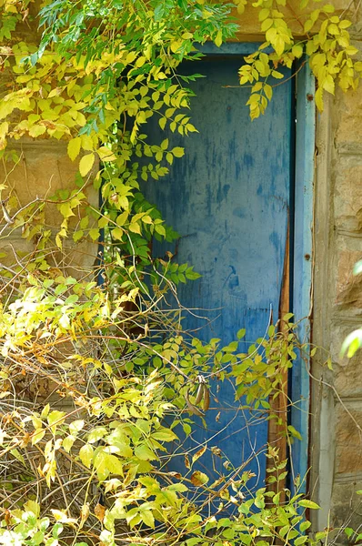 Une porte dans une ferme abandonnée — Photo