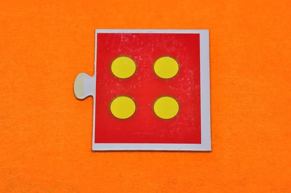 Jigsaw Piece Four Dots — Stock Photo, Image