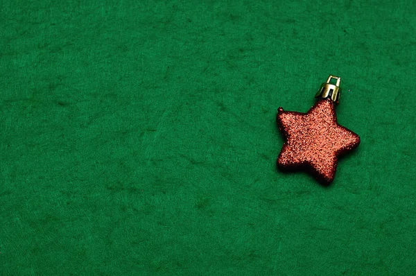 Ein Christbaumschmuck Form Eines Roten Sterns — Stockfoto