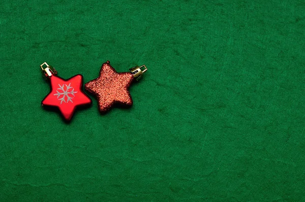 Decoraciones Del Árbol Navidad Forma Estrellas Rojas — Foto de Stock