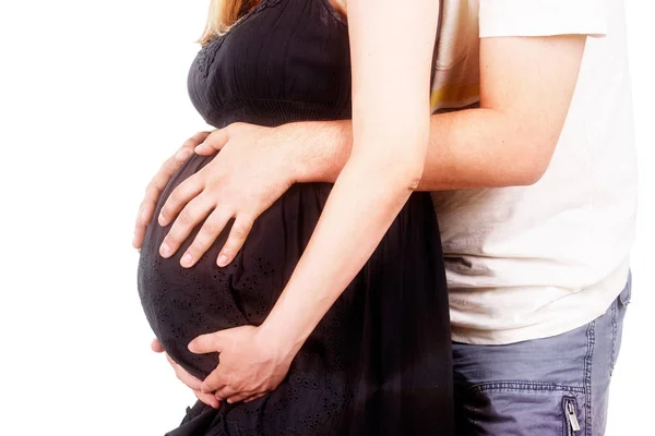 Gravid kvinna som står — Stockfoto