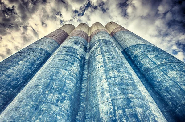 Big concrete silos — Stock Photo, Image