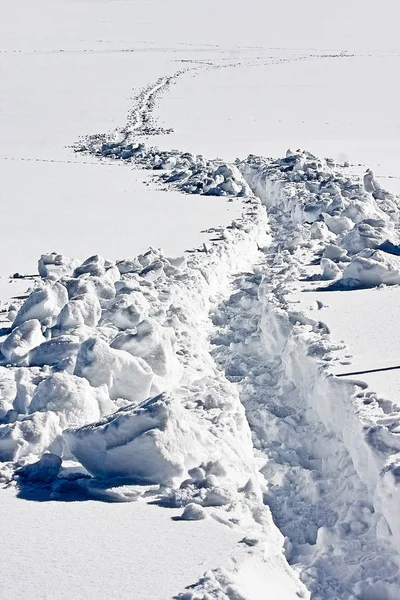 Trail i snön — Stockfoto