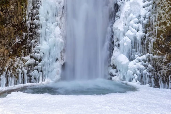 Cascate congelate Multnomah Primo piano — Foto Stock