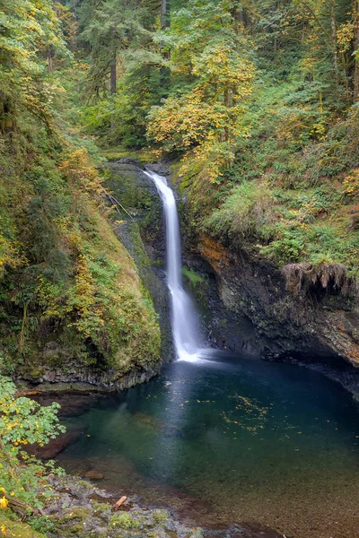 Lower Butte Creek Falls Plunging into a Pool autumn season — Stock Photo, Image