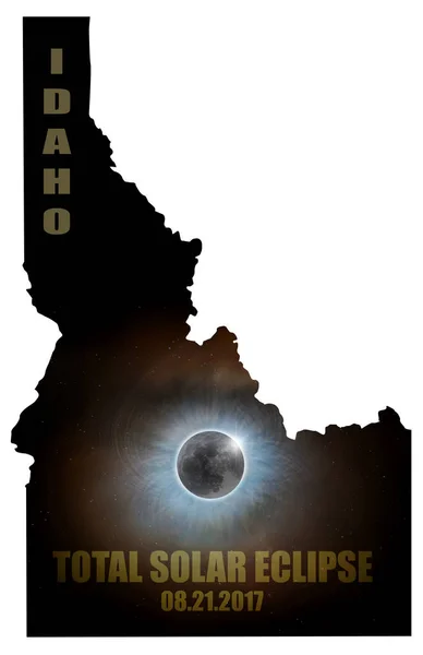 Total Solar Eclipse in Idaho Map Outline USA — Stock Photo, Image