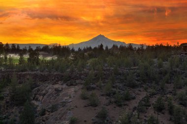 Three Fingered Jack Mountain at Sunset in central oregon clipart