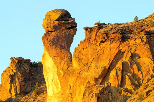 Monkey Face Pillar at Smith Rock in central oregon — Stock Photo, Image