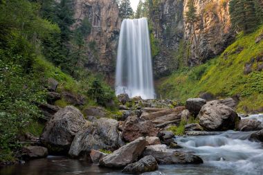 Tumalo Falls Closeup in Central Oregon USA America clipart