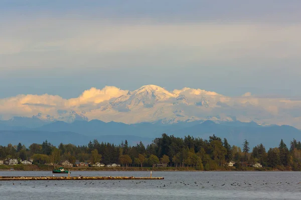 Mount Baker from Semiahmoo Bay in Washington State USA America — Stock Photo, Image