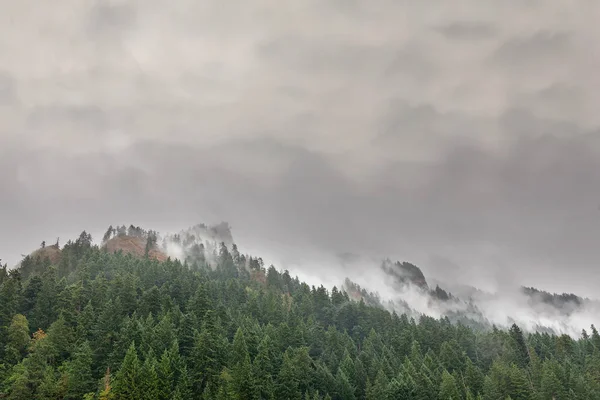 Nevoeiro rolando sobre Columbia River Gorge OU EUA — Fotografia de Stock